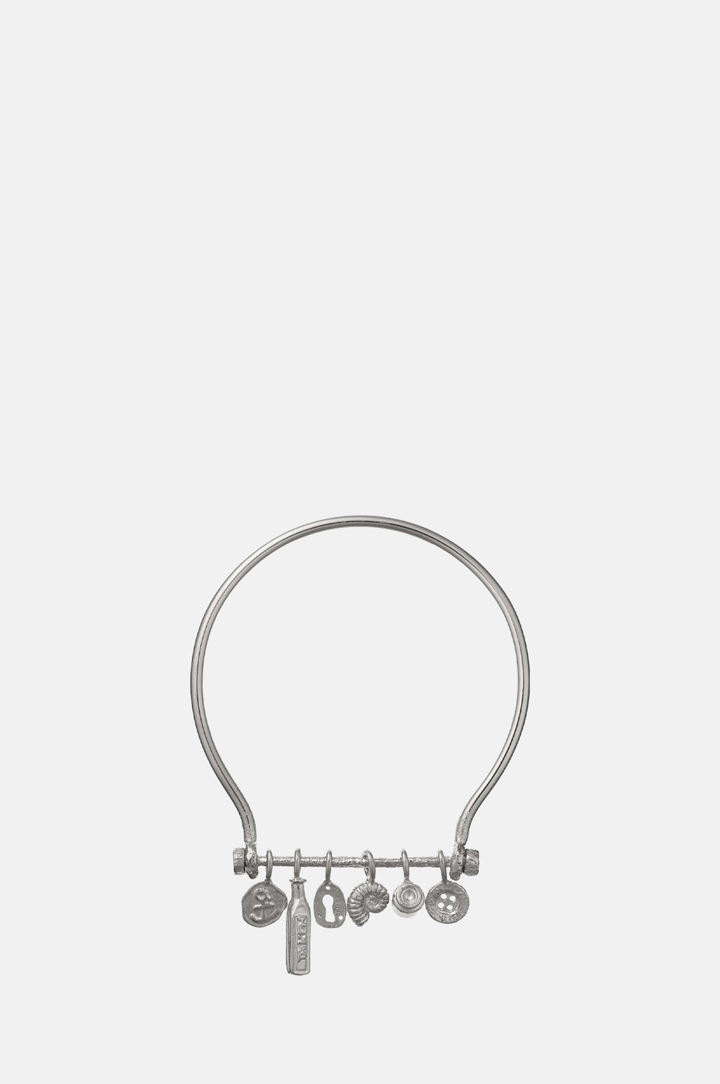 Alex Monroe Boatyard Bangle with Mudlark Charms Silver.