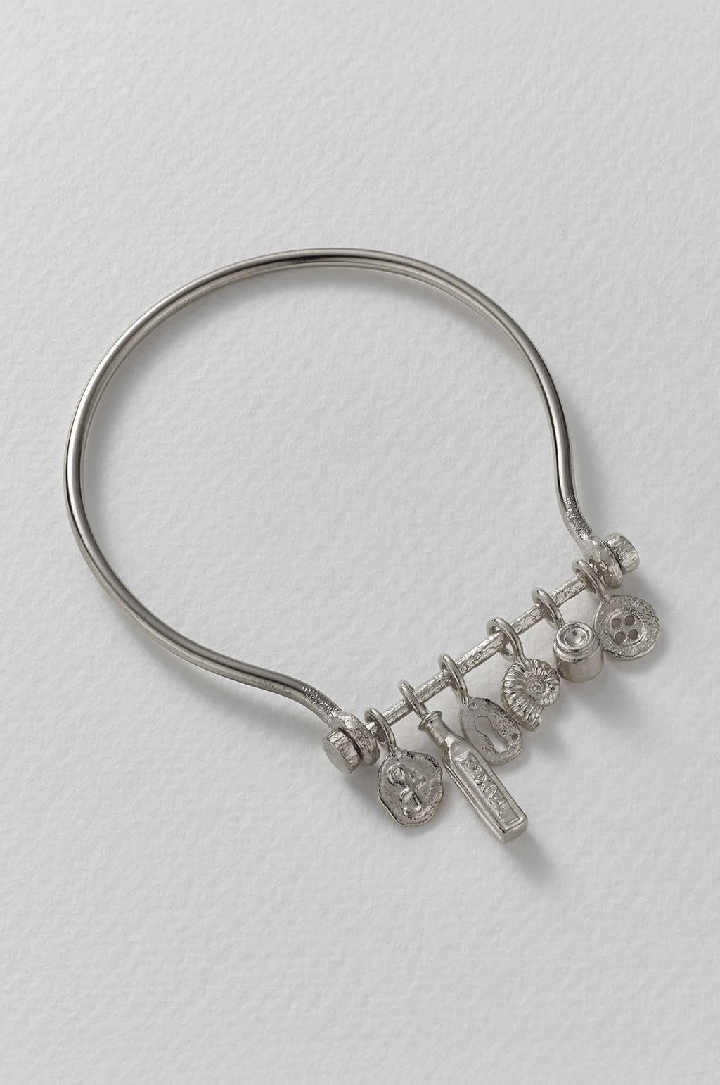 Boatyard Bangle with Mudlark Charms Silver