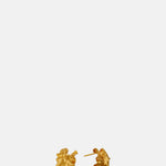 Alex Monroe Chard Leafy Hoop Earrings Gold.