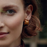 Chard Leafy Hoop Earrings Gold