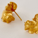 Chard Leafy Hoop Earrings Gold