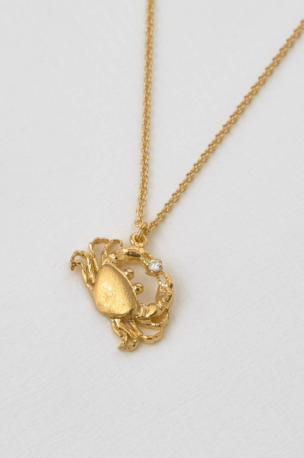 A.M. Cheeky Crab Necklace with Diamond Gold