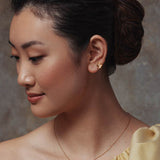 Cuckoo Flower Stud Earrings with White Pearl Gold
