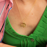 Floral Puzzle Piece Necklace Gold