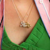Floral Puzzle Piece Necklace Silver