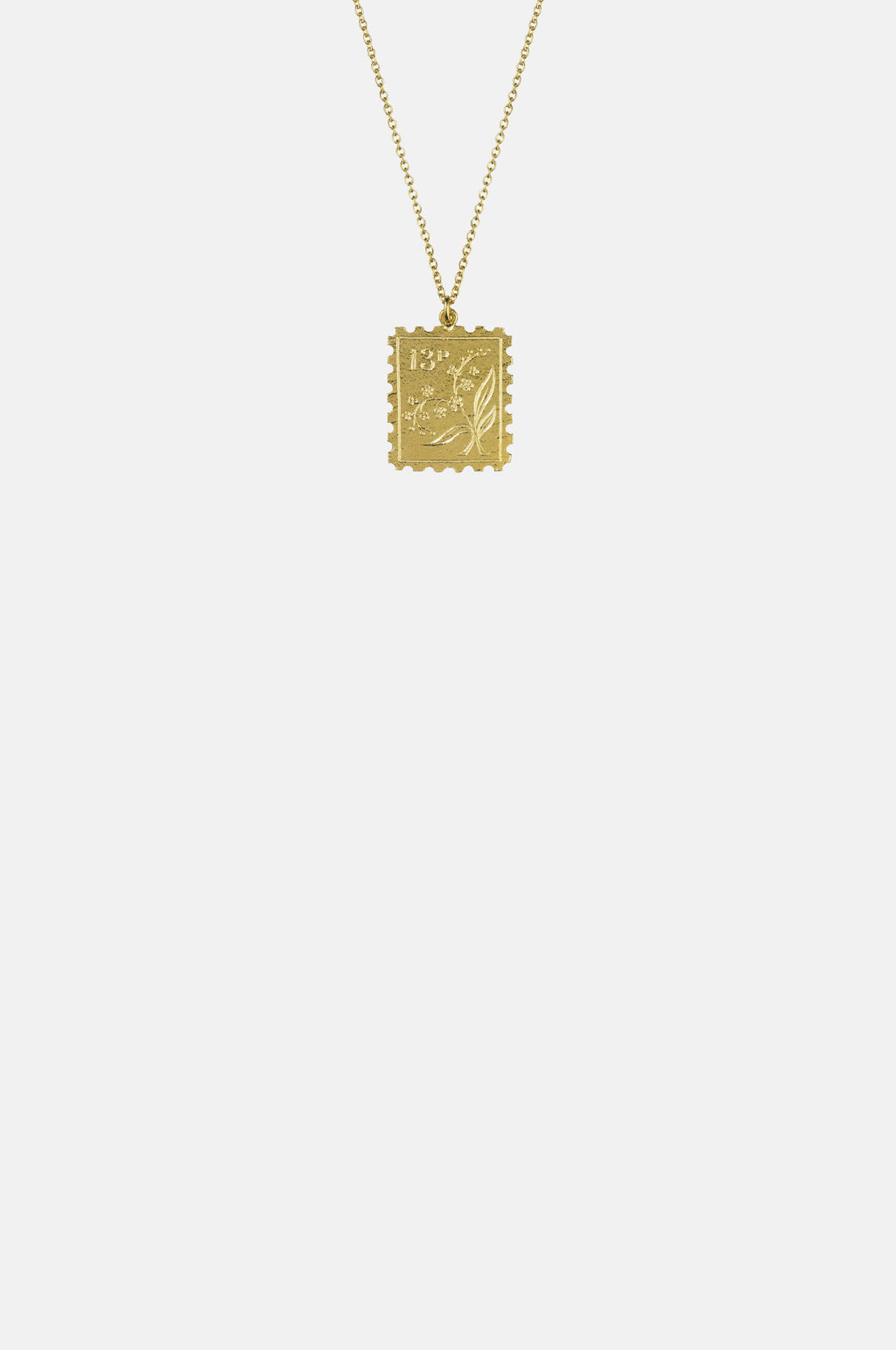Alex Monroe Floral Stamp Necklace Gold.