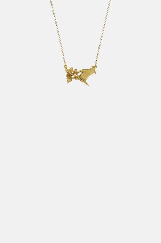 Gift of Flowers In-line Necklace Gold