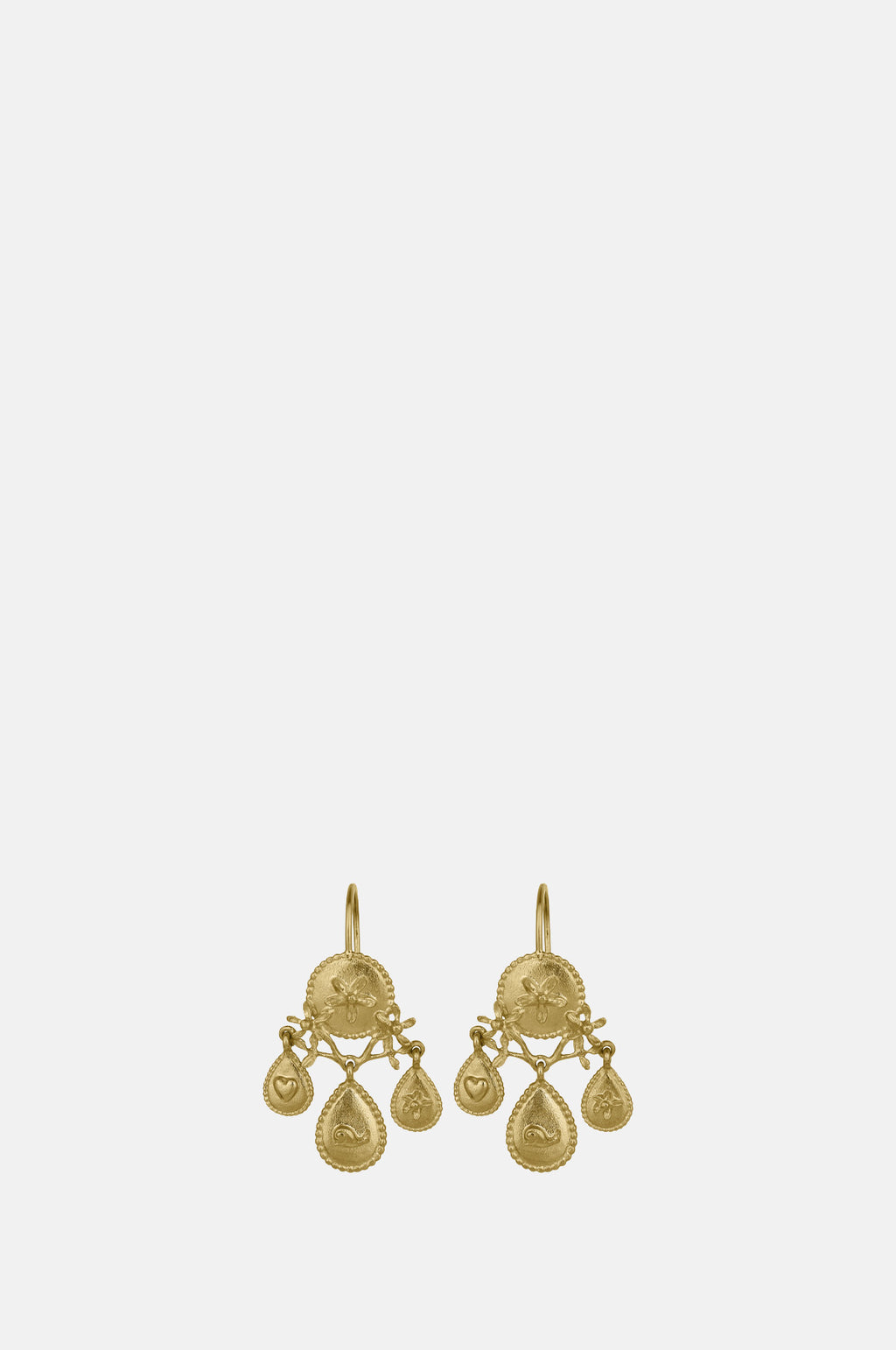 Alex Monroe Gratitude for Nature Girandole Earrings Gold.