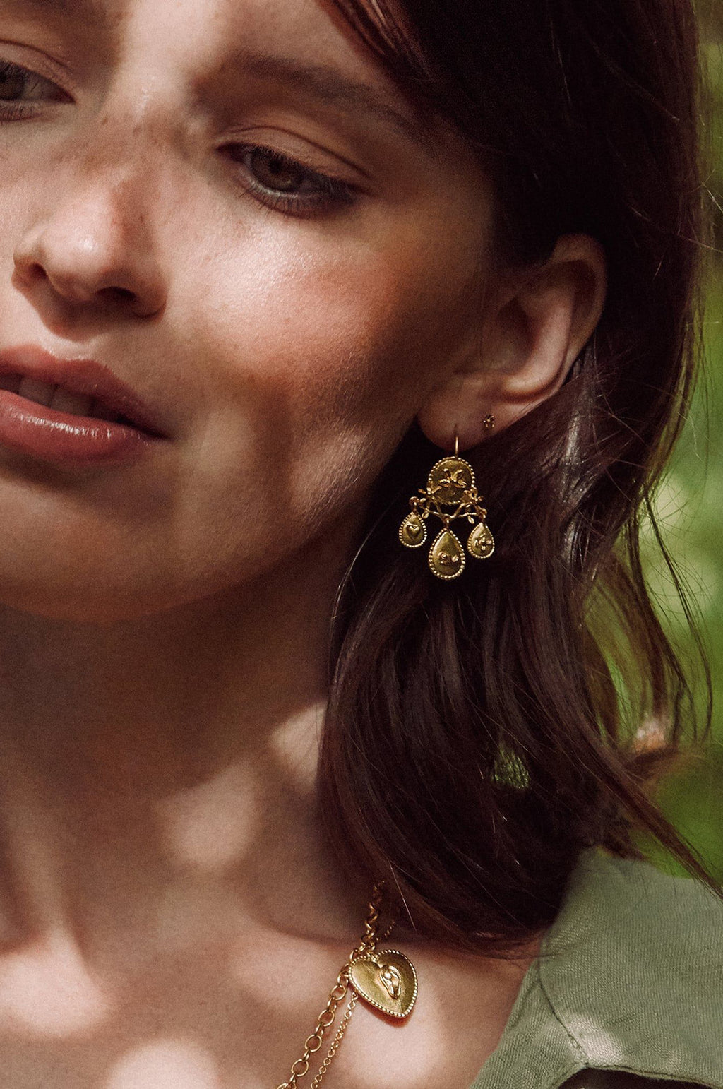 Gratitude for Nature Girandole Earrings Gold