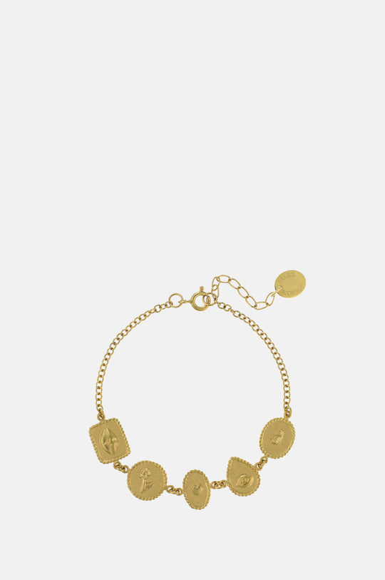 Gratitude for Nature Linked Station Bracelet Gold