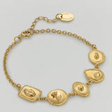 Gratitude for Nature Linked Station Bracelet Gold
