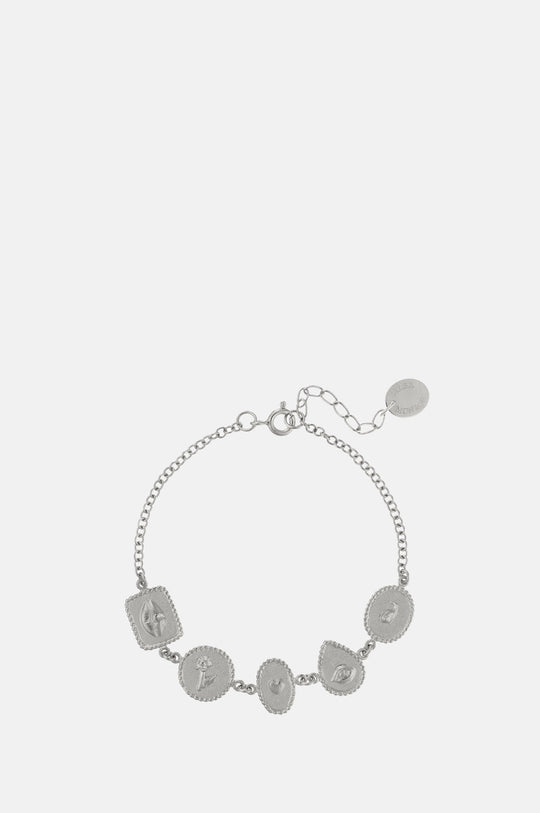 Gratitude for Nature Linked Station Bracelet Silver