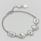 Gratitude for Nature Linked Station Bracelet Silver