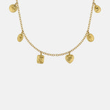 Alex Monroe Gratitude for Nature Small Charm Necklace Gold.