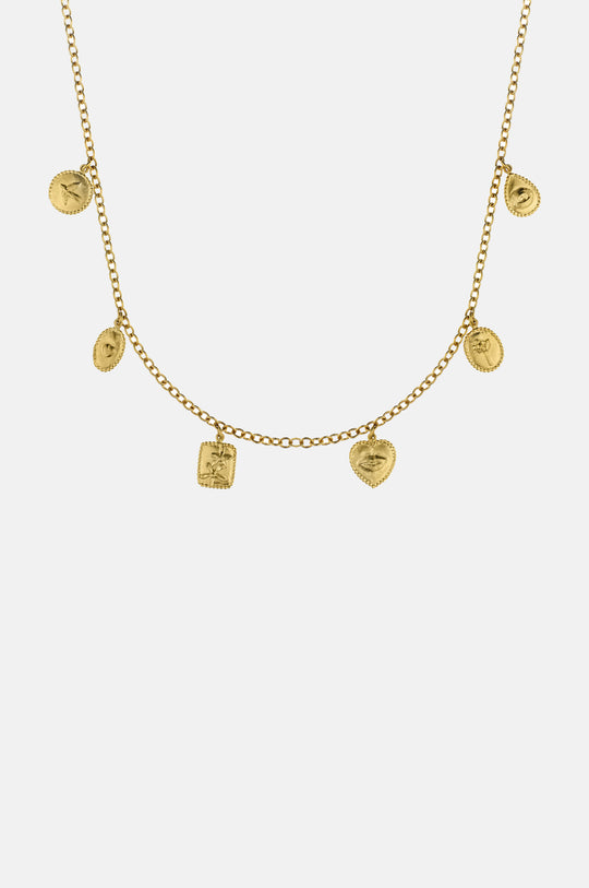 Gratitude for Nature Small Charm Necklace Gold