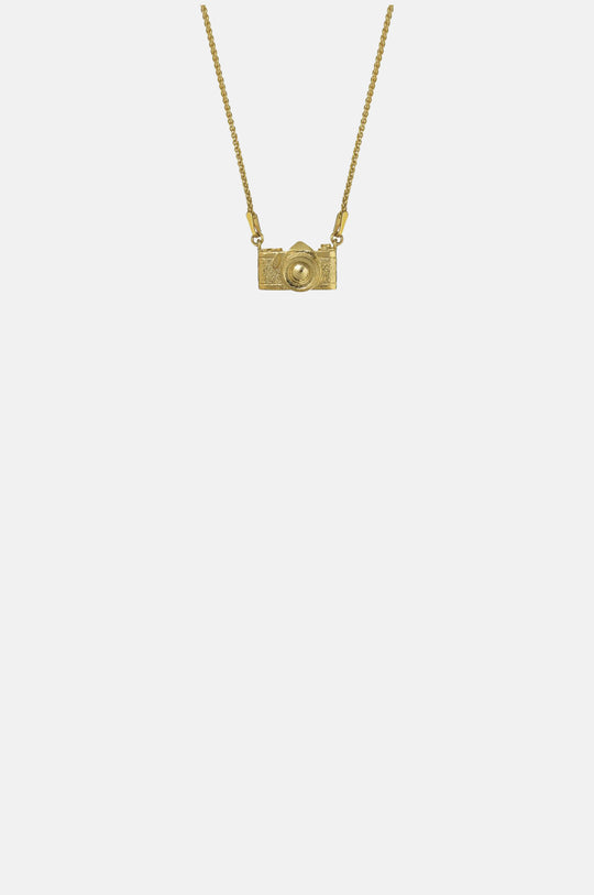 In-line Vintage Camera Necklace Gold