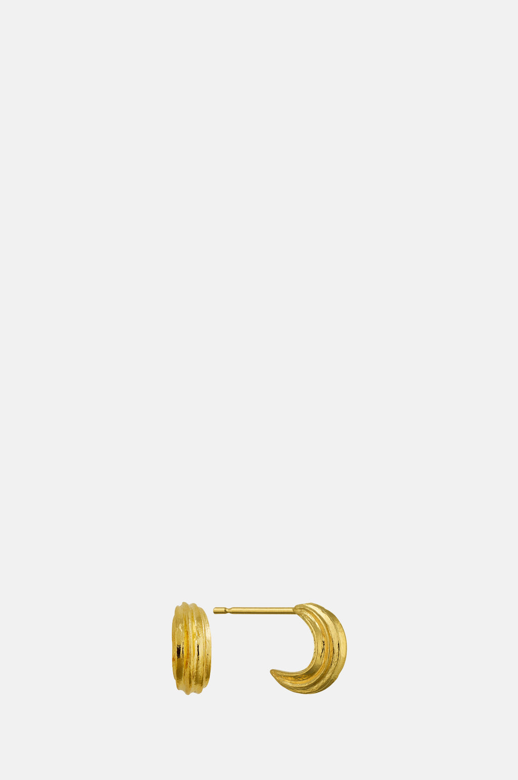 Alex Monroe Kissing Seed Huggie Hoop Earrings Gold Plate.