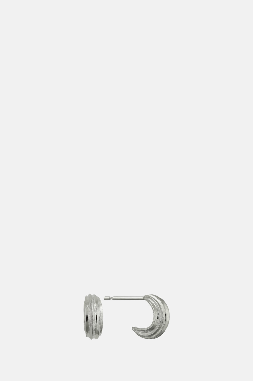 Alex Monroe Kissing Seed Huggie Hoop Earrings Silver.