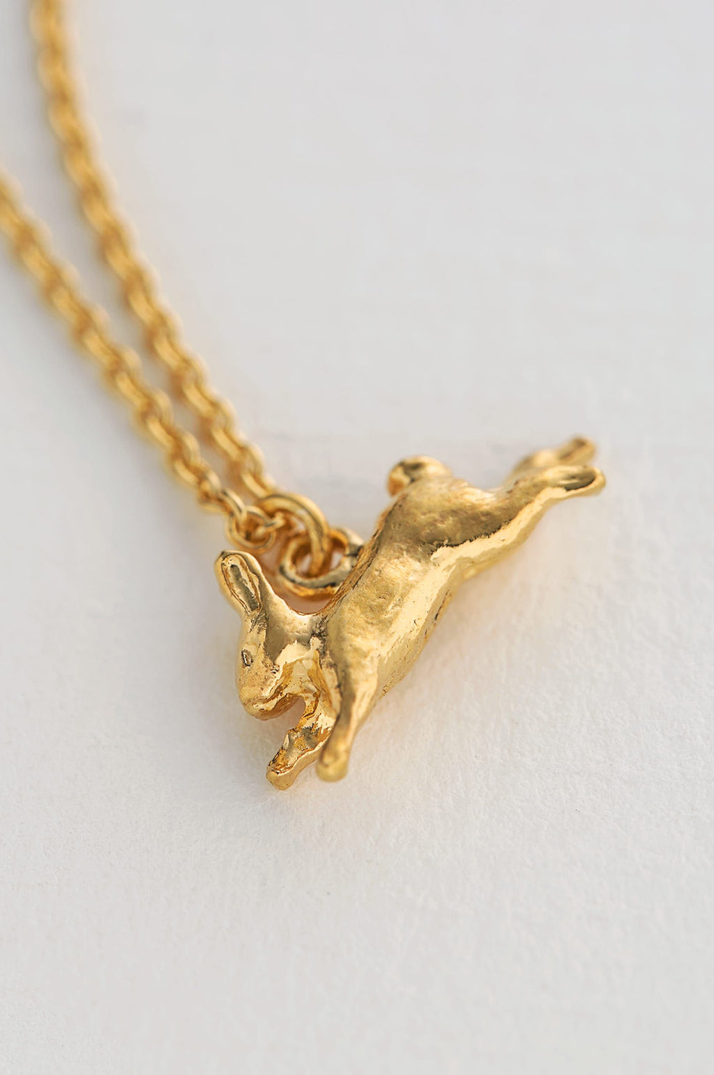 Leaping Rabbit Necklace Gold