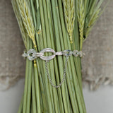 Linked Kissing Seed Graduated Bracelet Silver
