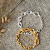 Linked Kissing Seed Graduated Bracelet Silver