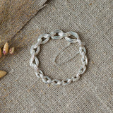 Linked Kissing Seed Graduated Bracelet Silver