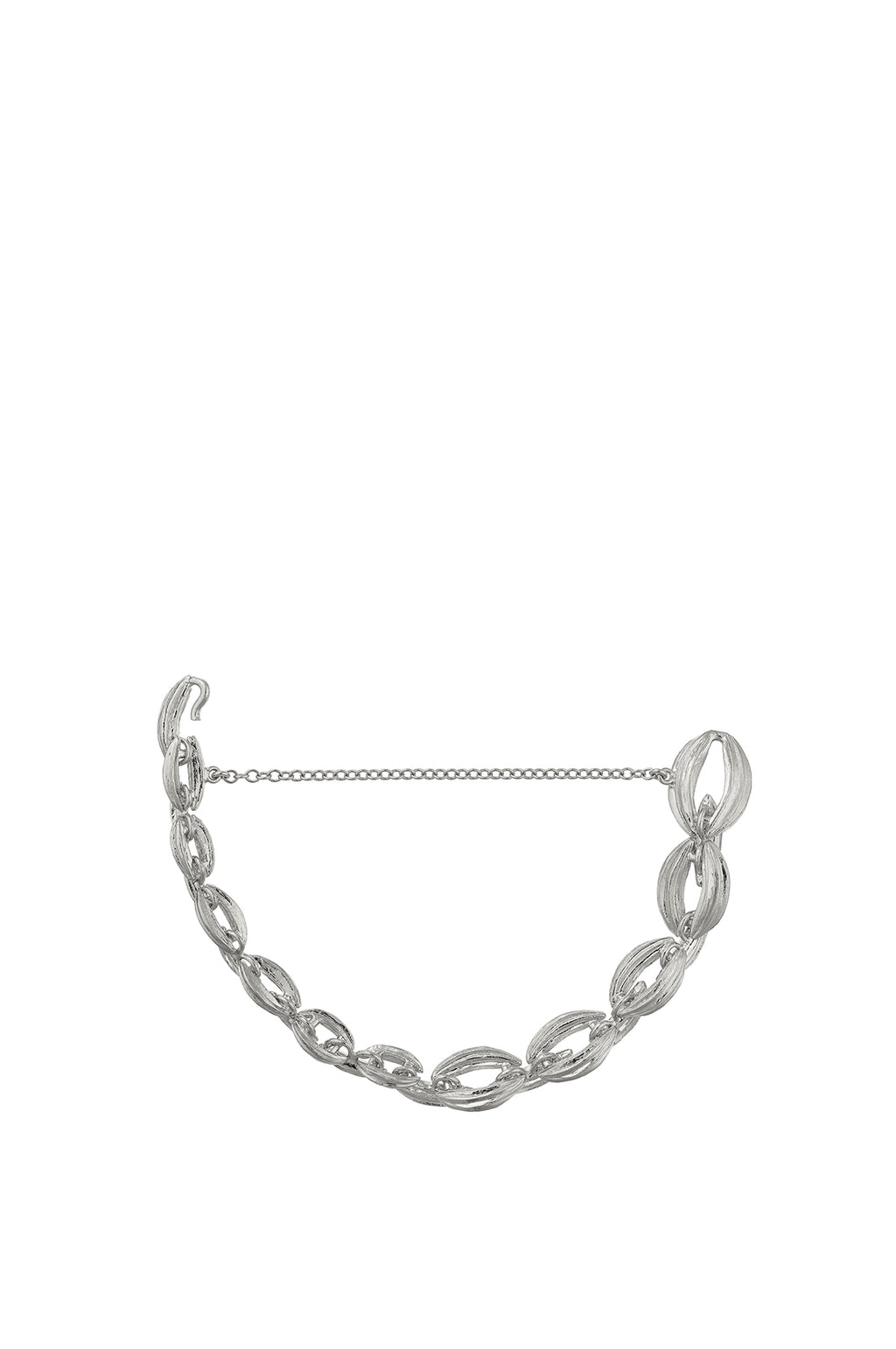 Linked Kissing Seed Graduated Bracelet Silver