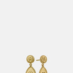 Alex Monroe Love of Nature Heart & Flower Drop earrings gold.
