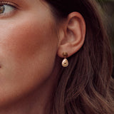 Love of Nature Heart & Flower Drop Earrings Gold