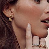 Love of Nature Heart & Flower Drop Earrings Gold