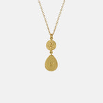 Alex Monroe Love of Nature Heart & Flower Drop Necklace Gold.
