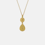 Alex Monroe Love of Nature Heart & Flower Drop Necklace Gold.