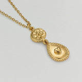 Love of Nature Heart & Flower Drop Necklace Gold