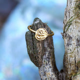 Mudlarked Anchor Token Stacker Ring Gold