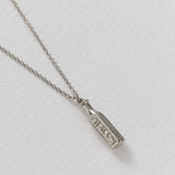 Not To Be Taken Poison Bottle Necklace Silver