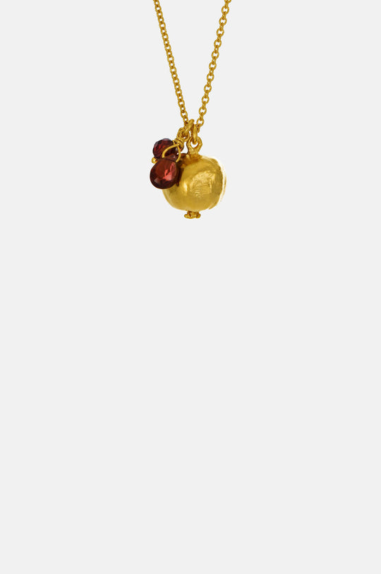Pomegranate & Garnet Cluster Necklace Gold