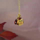 Pomegranate & Garnet Cluster Necklace Gold