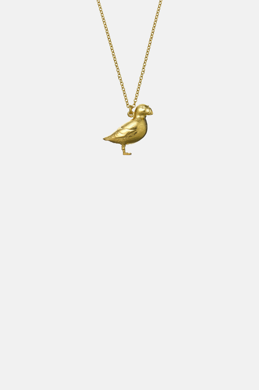 Alex Monroe Puffin Necklace Gold.