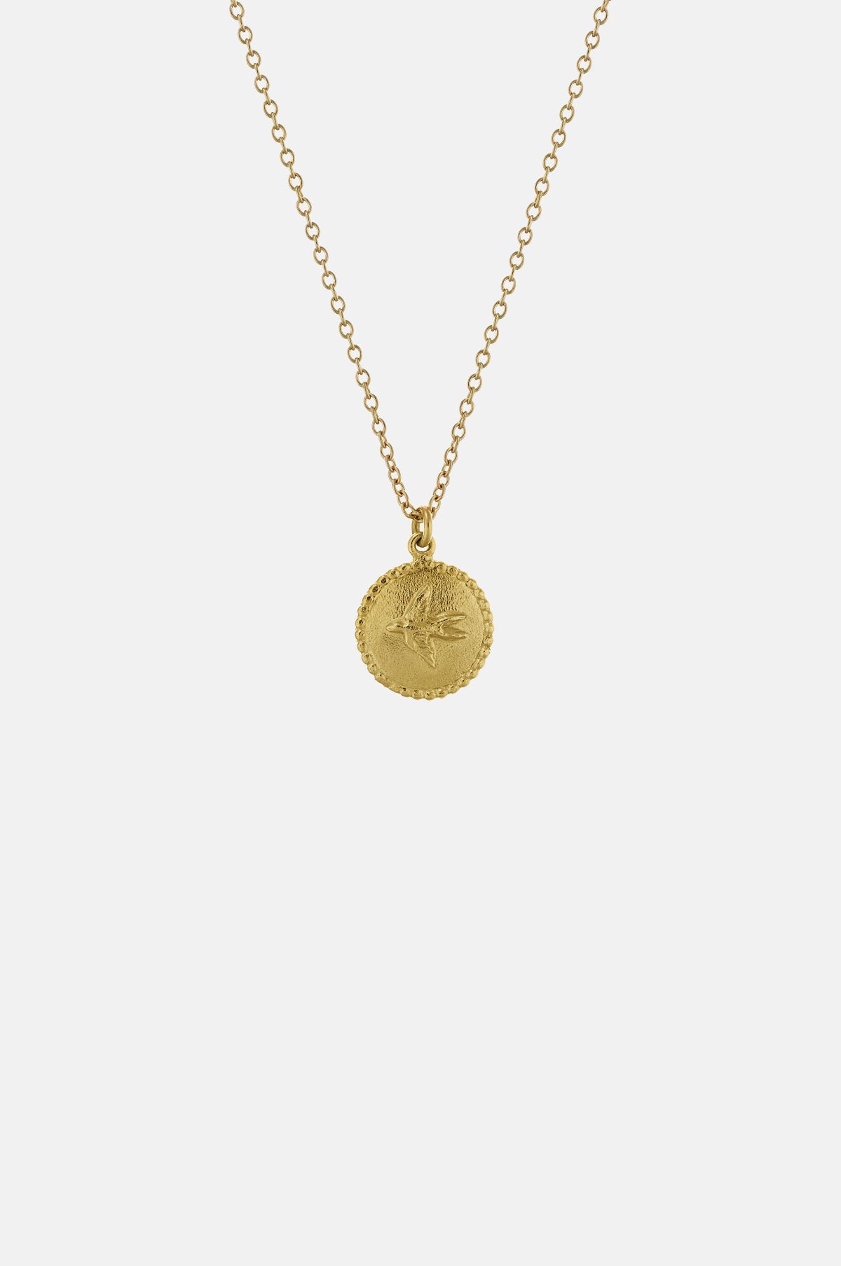 Alex Monroe Small Ex Voto Swallow Necklace Gold.