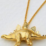 Stegosaurus Necklace Gold