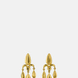 Alex Monroe Sunflower Seed Fleur de Lis Chandelier Earrings Gold Plate.