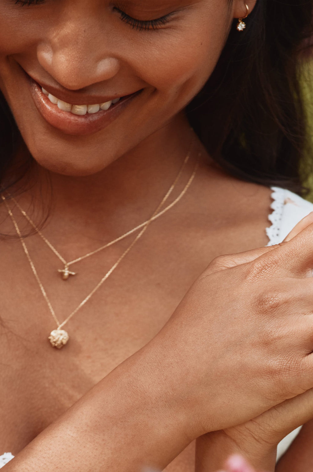 Teeny Tiny Bumblebee Necklace 18ct Solid Gold