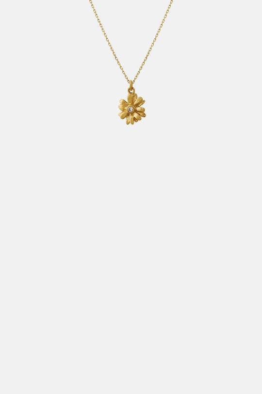 Teeny Tiny Diamond Daisy Necklace 18ct Solid Gold
