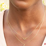 Teeny Tiny Linked Heart In-Line Necklace 18ct Solid Gold