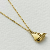 Teeny Tiny Sailing Boat Necklace 18ct Solid Gold