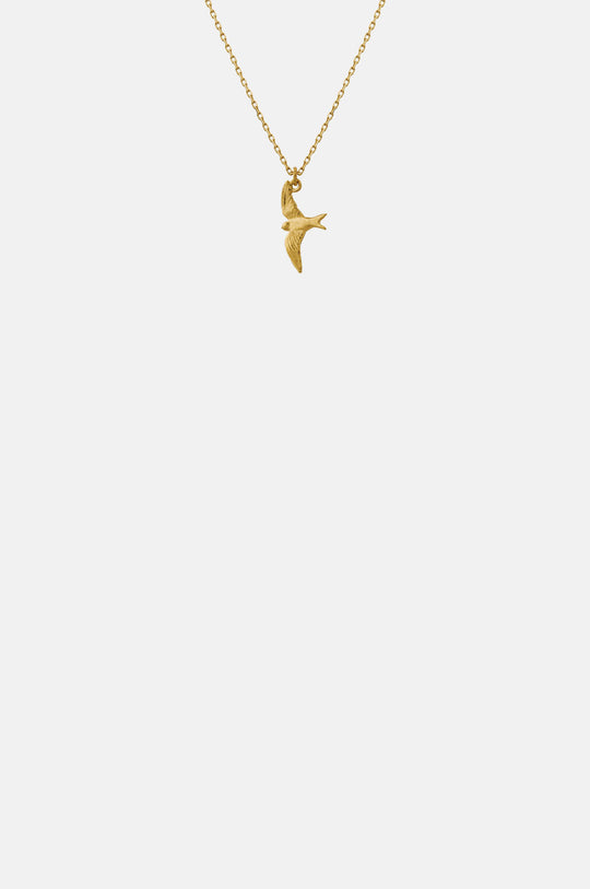 Teeny Tiny Swallow Necklace 18ct Solid Gold