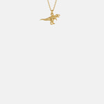 Alex Monroe Teeny Tiny T-Rex Necklace 18ct Solid Gold.