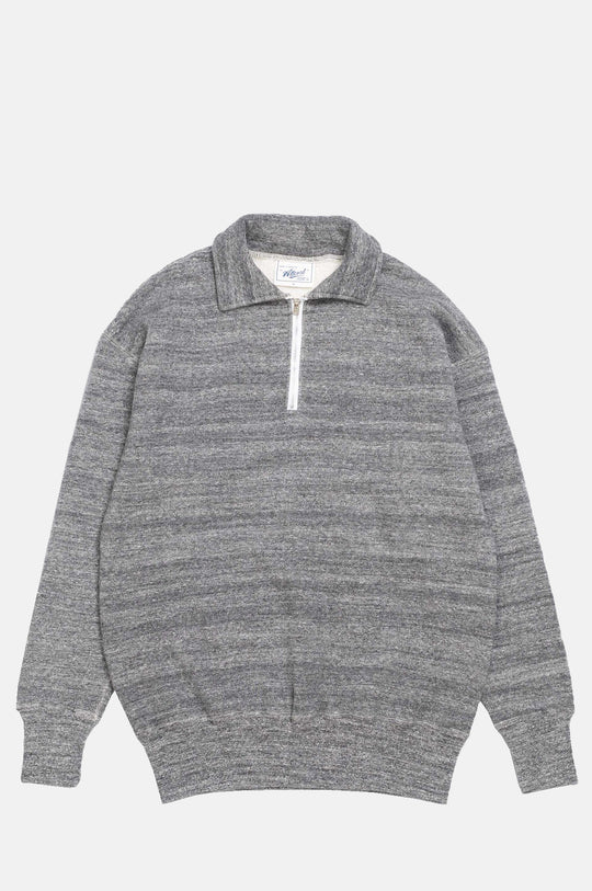Loopwheel Quarter Zip Sweatshirt Dark Grey