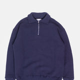 Allevol Loopwheel Quarterzip Sweatshirt Navy.