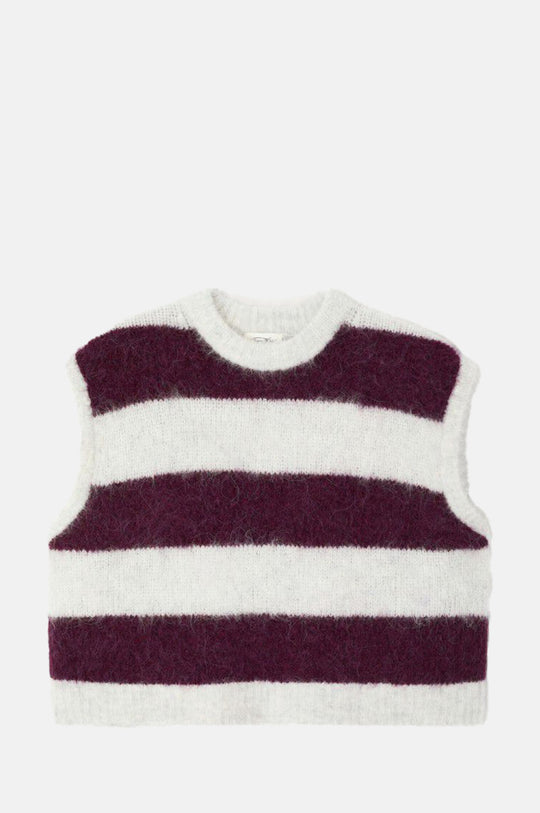 Niby Vest Rayures Cranberry
